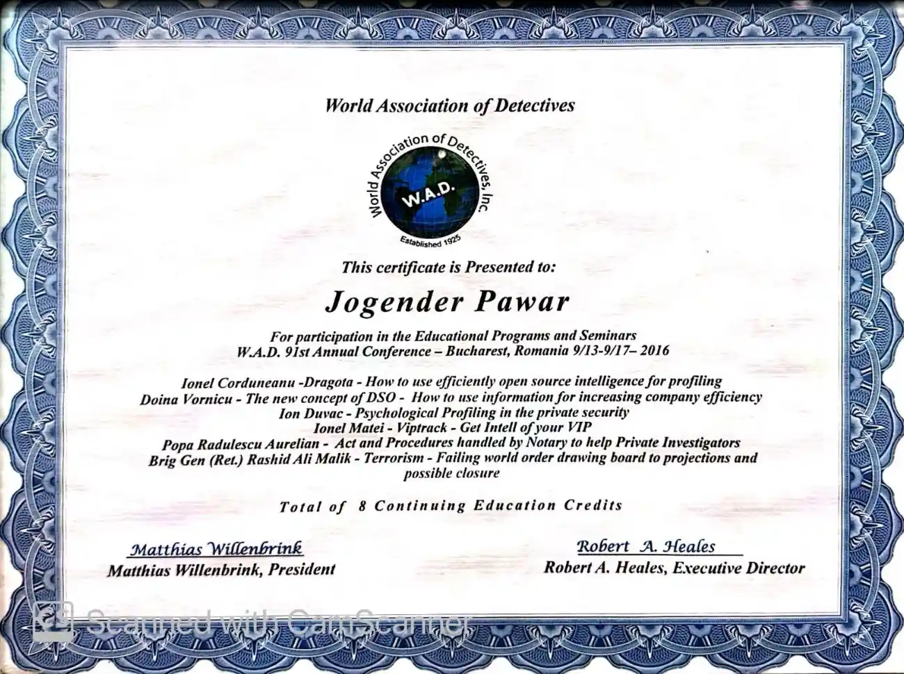 Hawk Eye Certificate 2