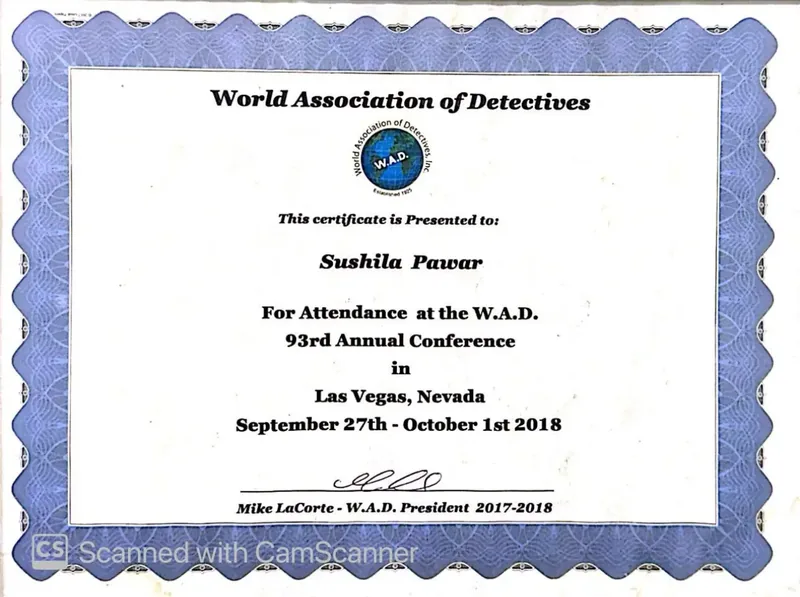 Detective Agency in Chandigarh Hawk Eye Certificate 3